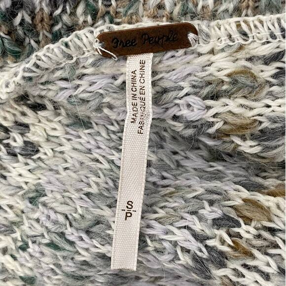 Free People Knit Fringe Chunky Cardigan Sweater Size Small Open Front Cardigan - Picture 6 of 11